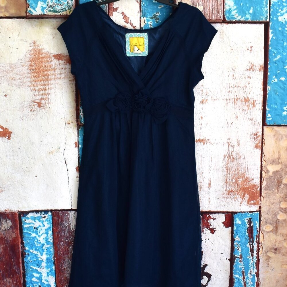 Women's Bella Bird Dress Floral V-Neck Lightweight MEDIUM Blue